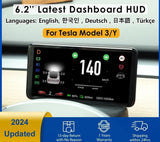 2024 Uppdated Model 3 Y 6.2'' Large Screen Instrument Dashboard HUD Cluster LCD