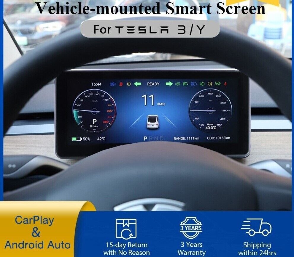 Vjoycar New Y3 Digital Perform HUD Touch-LCD Center Console Dashboard for Tesla Main image