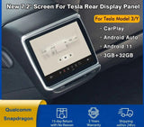 2023 Latest 7.2inches Rear Display Panel Tesla Model 3 Model Y AC Control Scan