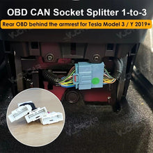 Load image into Gallery viewer, Tesla Customized Front and Rear OBD Splitter 1-to-3 OBD CAN Socket Plug