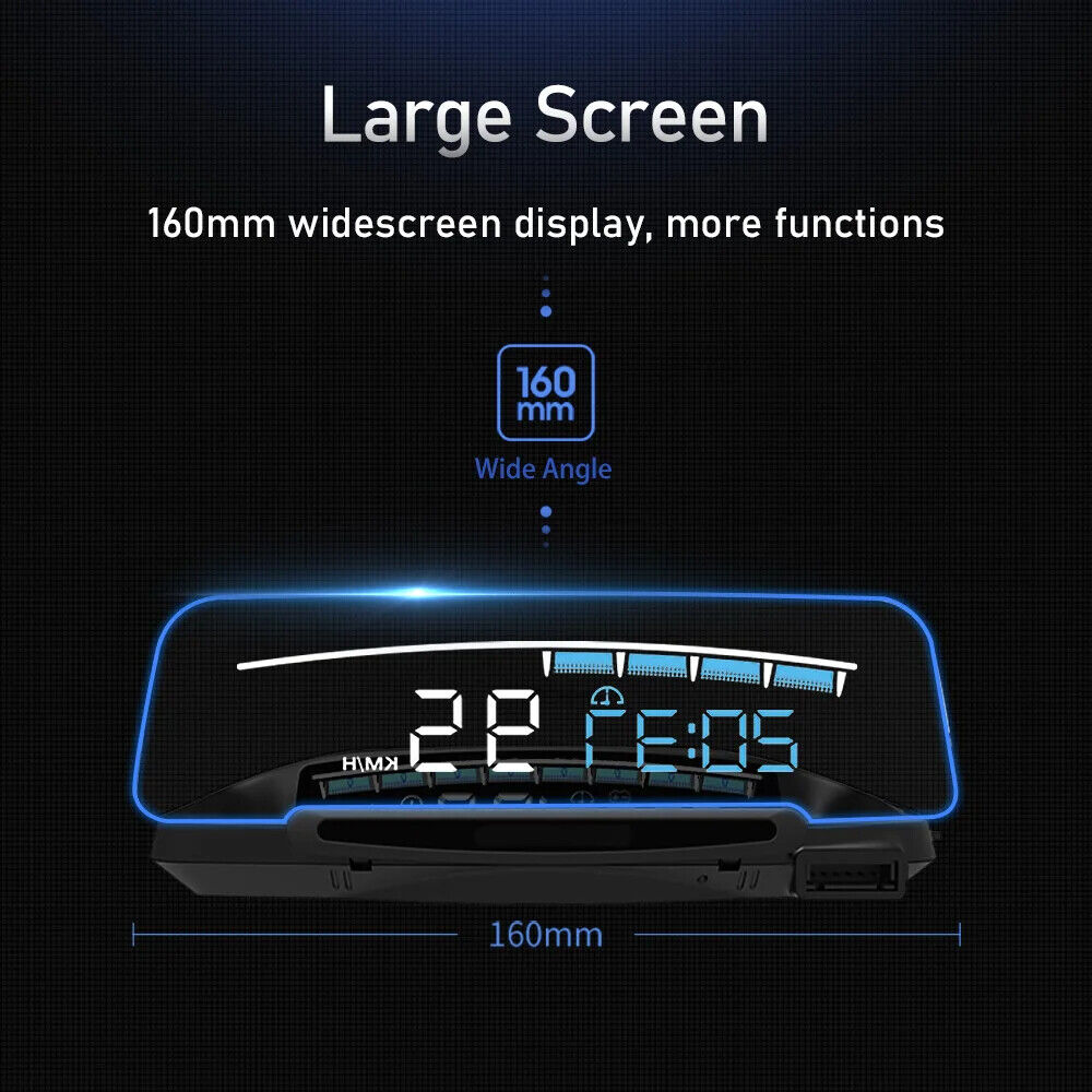 2023 HUD Mirror M41 Plus Head Up Display OBD2 Speed Projector Water Temp.