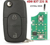 Fits Audi ID48 433Mhz   HLO4D0837231R Complete Transponder Remote Key