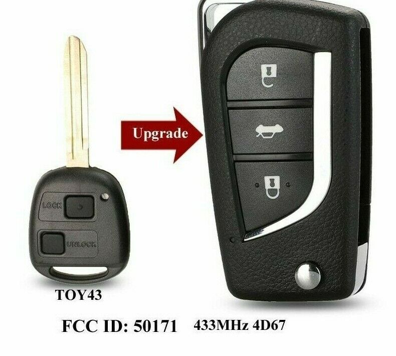 Suitable For Toyota 433MHz 50171 4D67 Chip Complete Transponder Remote Key Fob Secondary image