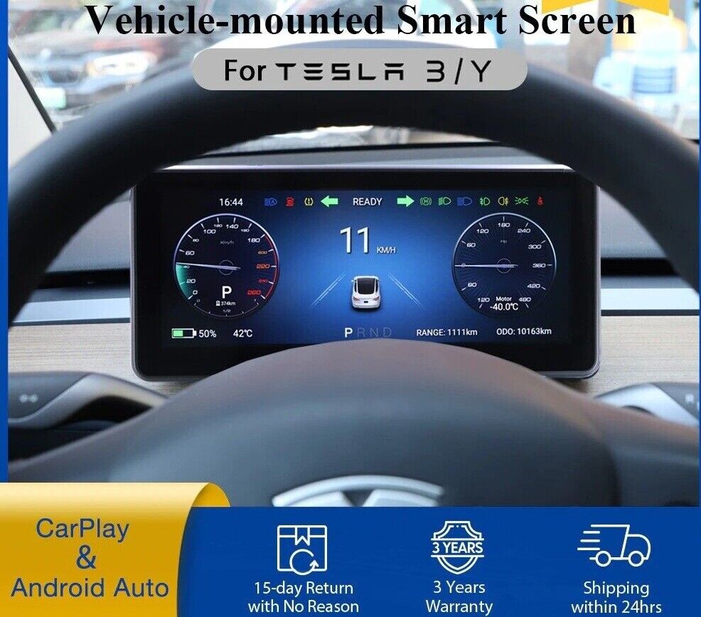 Vjoycar New Y3 Digital HUD Touch-LCD Center Console Dashboard for Tesla Model 3 Main image