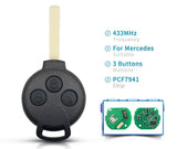 Fits  Mercedes-Benz 433Mhz PCF7941 Complete Transponder Remote Key