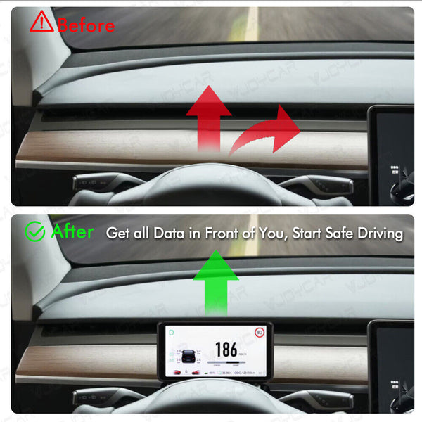 Model 3 Y HUD Screen 6.2'' Dashboard Cluster Instrument HD LCD Meter For Tesla