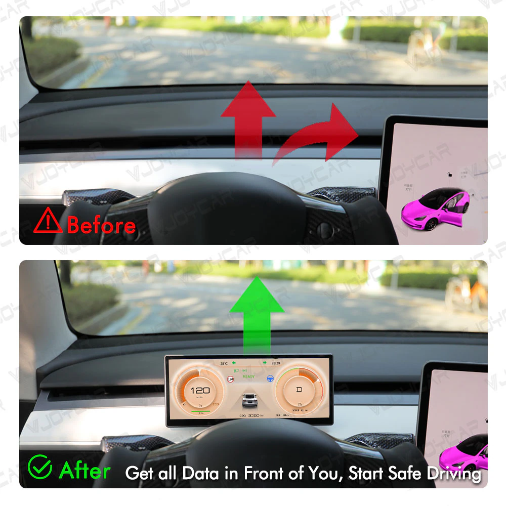 TESLA Model 3 Y HUD Digital Dashboard Head Up Display with Carplay Android Auto