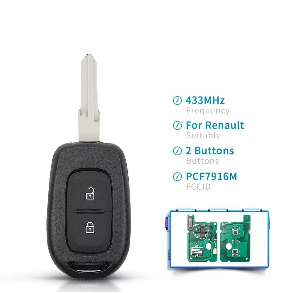 Fits Renault Sandero Dacia Logan 2 Buttons 433MHZ PCF7961M Remote Car Key Secondary image