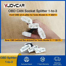 Load image into Gallery viewer, Tesla Customized Front and Rear OBD Splitter 1-to-3 OBD CAN Socket Plug