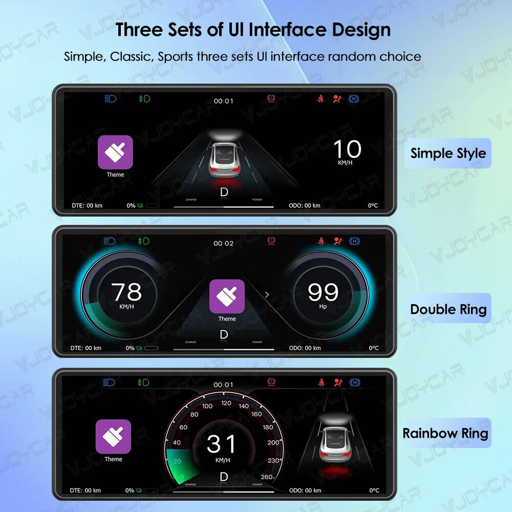 6.86inch CarPlay Android Auto Model Y 3 Instrument Cluster Display Front Camera