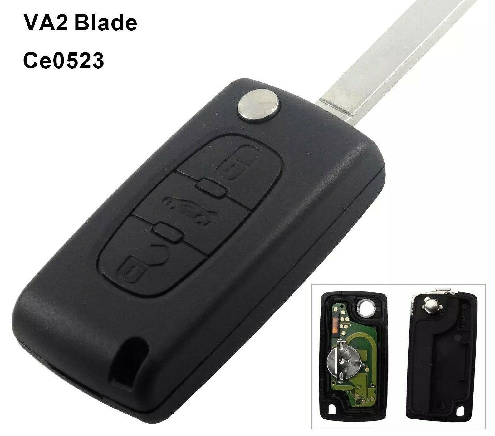 Fits Peugeot 433Mhz ID46 - PCF7941 Complete Transponder Remote Key Secondary image