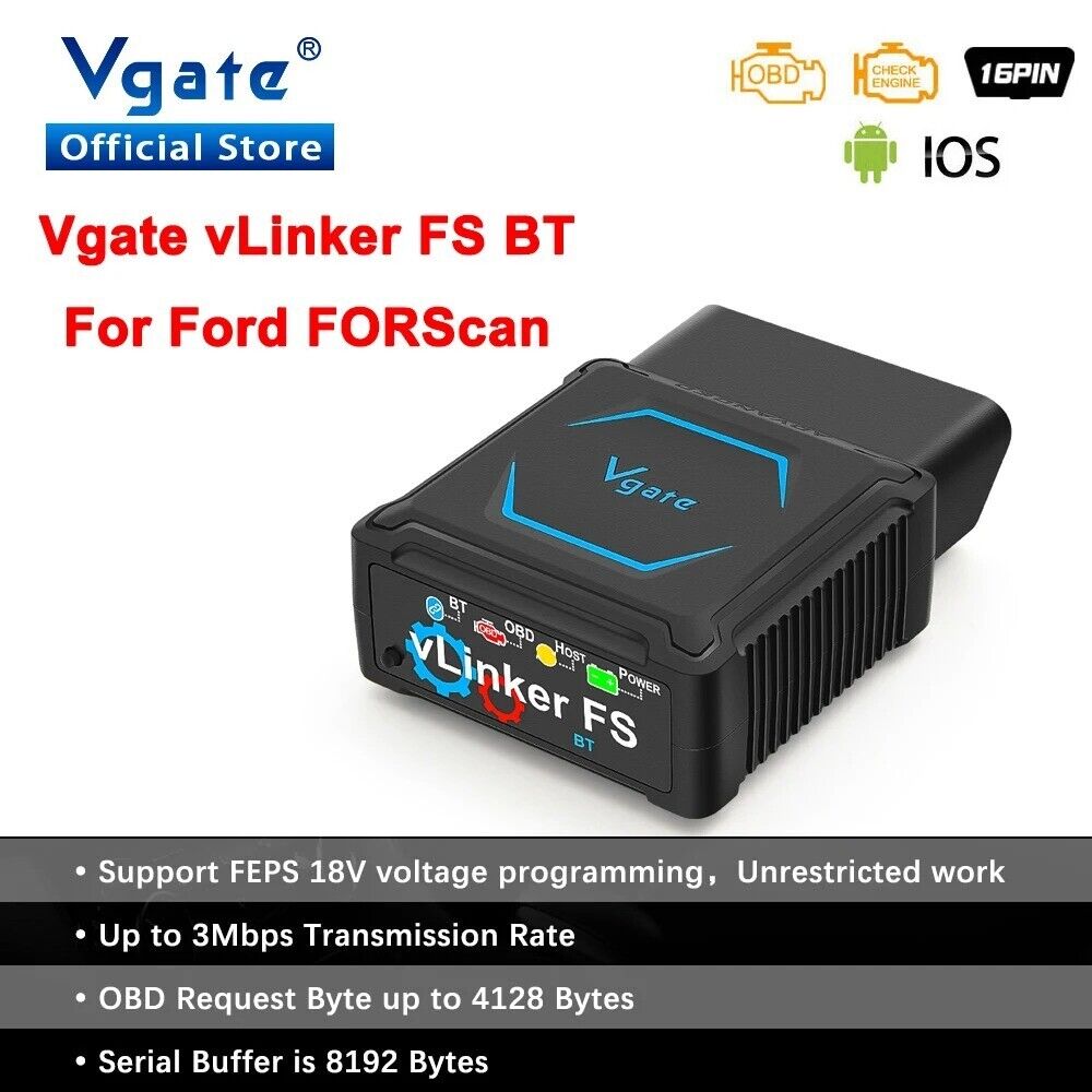 Vgate vLinker FS ELM327 Bluetooth for Android/IOS For Ford FORScan HS Secondary image