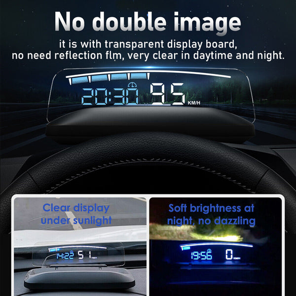 HUD Mirror M41 Plus Head Up Display OBD2 Speed Projector Temp. RPM KM/H MPH