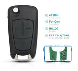 Fits Opel Vauxhal Zafira Astra h 2005-2009 433MHz Remote Car Key