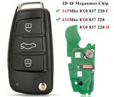 Fits Audi A1 3BTN 434MHz ID48 8X0837220 Complete Transponder Remote Key