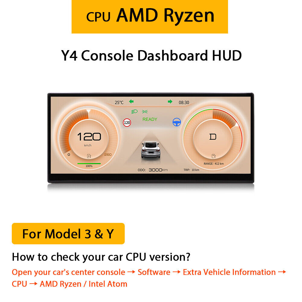 2023 Updated for Tesla Aaccessories Model 3 Y Digital Dashboard Head Up Display