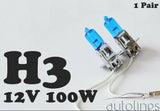 H3 12V 100W Xenon White 6000K Light Fog Car Headlight Lamp Globes Bulbs LED HID