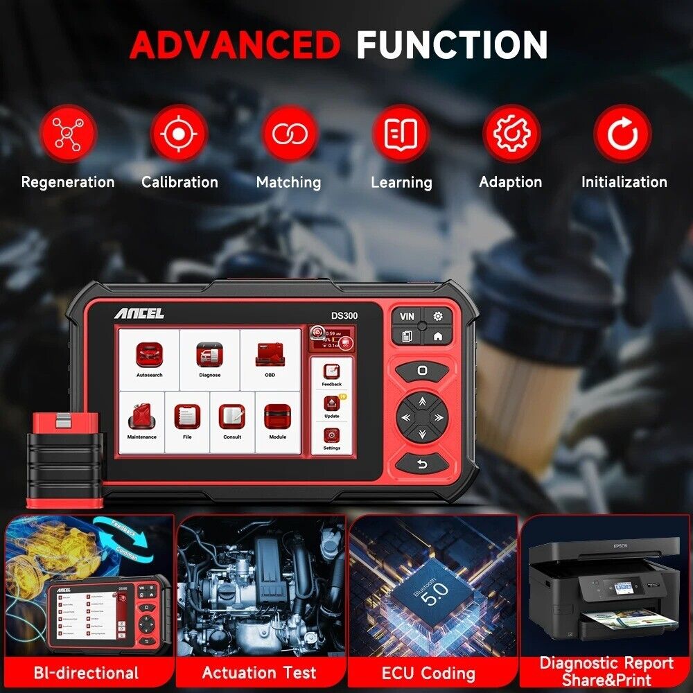ANCEL DS300 OBD2 Car Scanner Bi-directional ECU Coding IMMO A/F Adjust 28 Secondary image