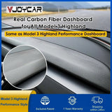 VJOYCAR Newest Model 3 Highland Performance Style Real Carbon Fiber Dash Panel