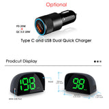 2023 New GPS HUD Digital Speedometer Display 2-Color Plug and Play Big Font