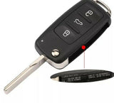 Fits VW 434Mhz 5K0837202AJ 5K0837202AD Complete Transponder Remote Key