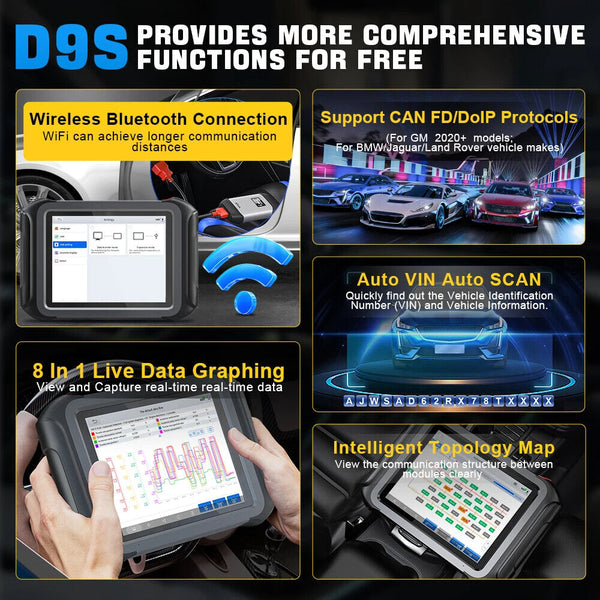 XTOOL D9S Full System Car Diagnostic Tool Bi-Directional Control Topology