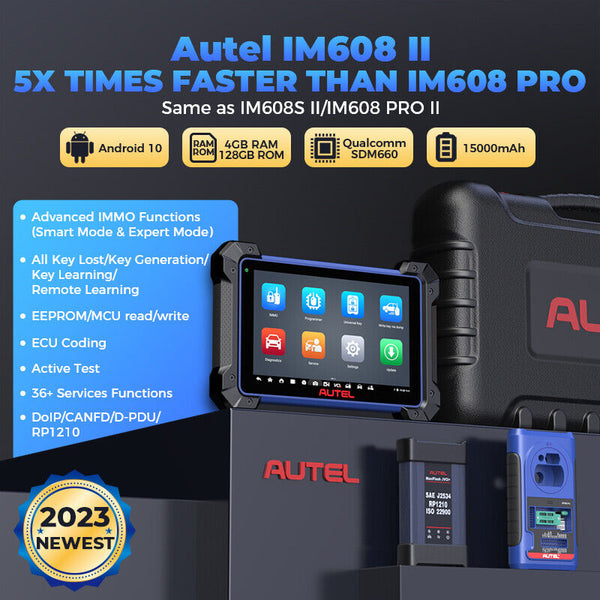 Autel IM608 II Pro OBD2 5 System Diagnostic Tools Car ABS SRS AT Engine Scanner