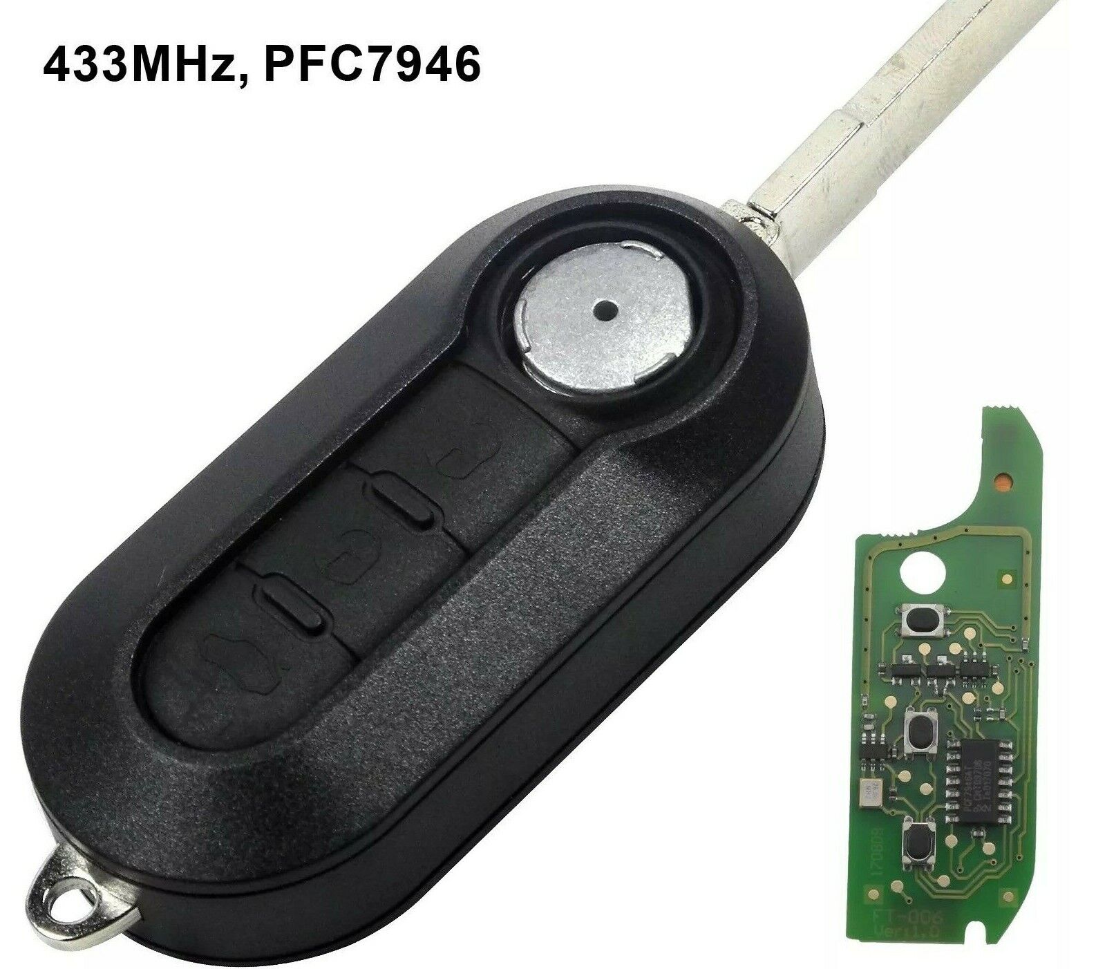 Fits Fiat 433MHz PCF7946/PCF7946AT Complete Transponder Remote Key Secondary image