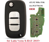 Fits Lada Vesta 3Button 433MHZ PCF7961M 4A Complete Transponder Remote Key