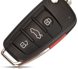 Fits Audi 315MHz MQB48 DE 8V0837220A 4 Button Complete Transponder Remote Key