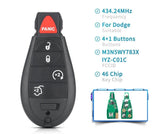 Fits Chrysler Dodge 433Mhz M3N5WY783X IYZ-C01C Complete Transponder Remote Key