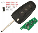 Fits Ford 433Mhz BK2T-15K601-AA Complete Transponder Remote Key