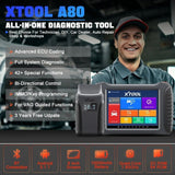 XTOOL A80 H6 OBD2 Bluetooth Scanner Car Diagnostic Tools ECU Coding 39+