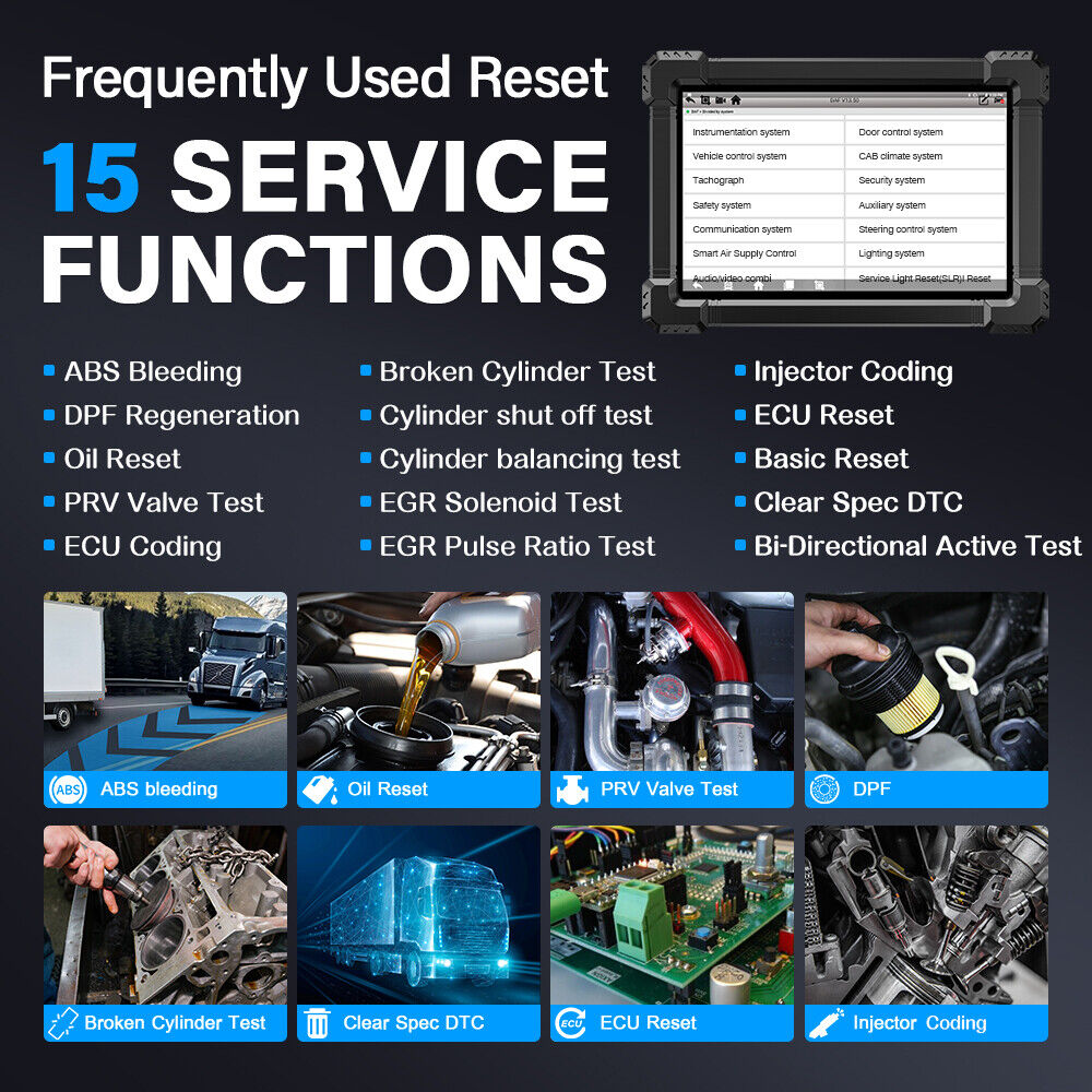 ANCEL X7 HD Heavy Duty Truck Diagnostic Tool Professional Full System 12V 24V
