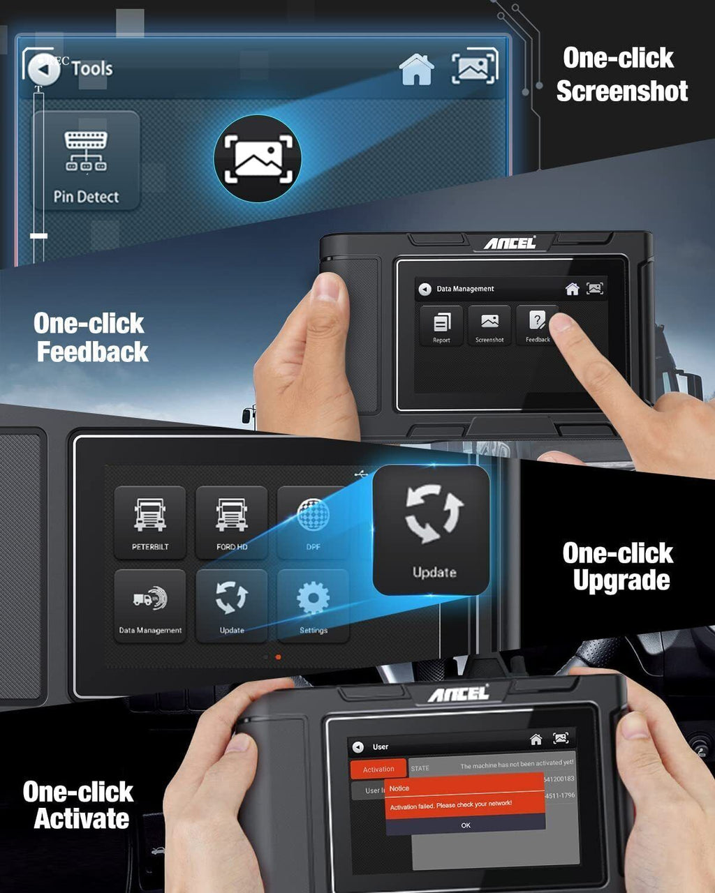 ANCEL HD3100 PRO Heavy Duty Truck Diagnostic Scanner Full System