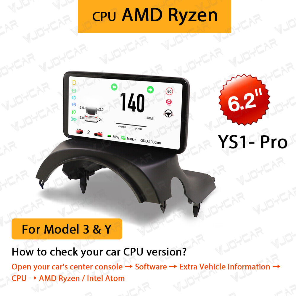 2023 New Model 3 Y 6.2'' HUD Screen 4.6'' Dashboard Cluster Instrument HD LCD