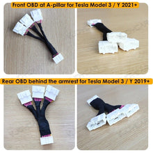Load image into Gallery viewer, Tesla Customized Front and Rear OBD Splitter 1-to-3 OBD CAN Socket Plug