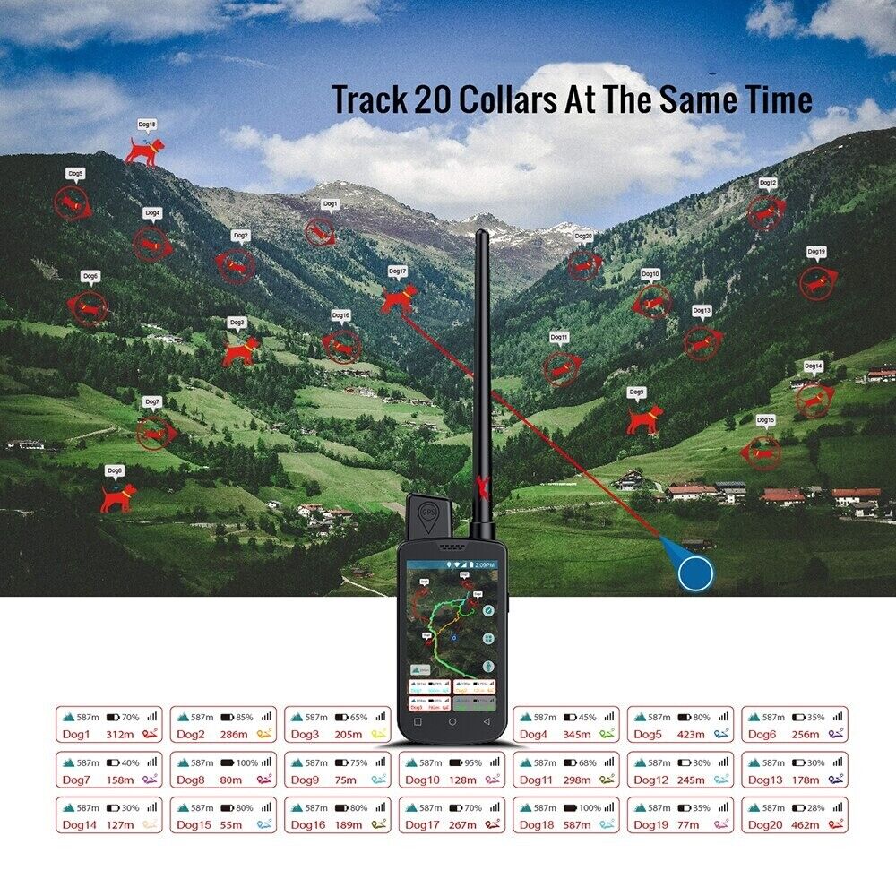 Vjoycar New IP68 Waterproof Dog GPS Tracker Collar for Hunting Without Sim Card Secondary image
