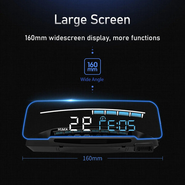 2023 HUD Mirror M41 Plus Head Up Display OBD2 Speed Projector Water Temp.