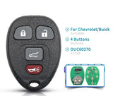 Fits Chevrolet 315Mhz OUC60270 Complete Transponder Remote Key