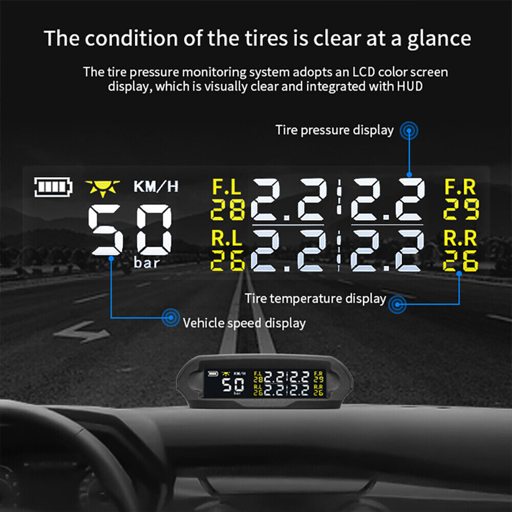 Vjoycar Newest Wireless Solar Power 2 in 1 Car HUD GPS Speedometer