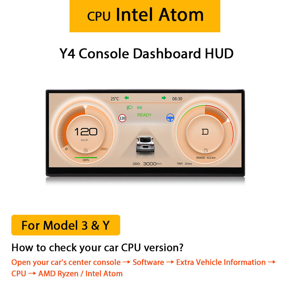 2023 Updated for Tesla Aaccessories Model 3 Y Digital Dashboard Head Up Display