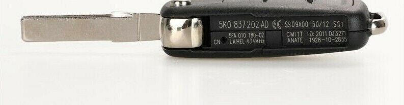 Fits Volkswagen 433mhz 5K0837202AD Complete Transponder Remote Key Secondary image