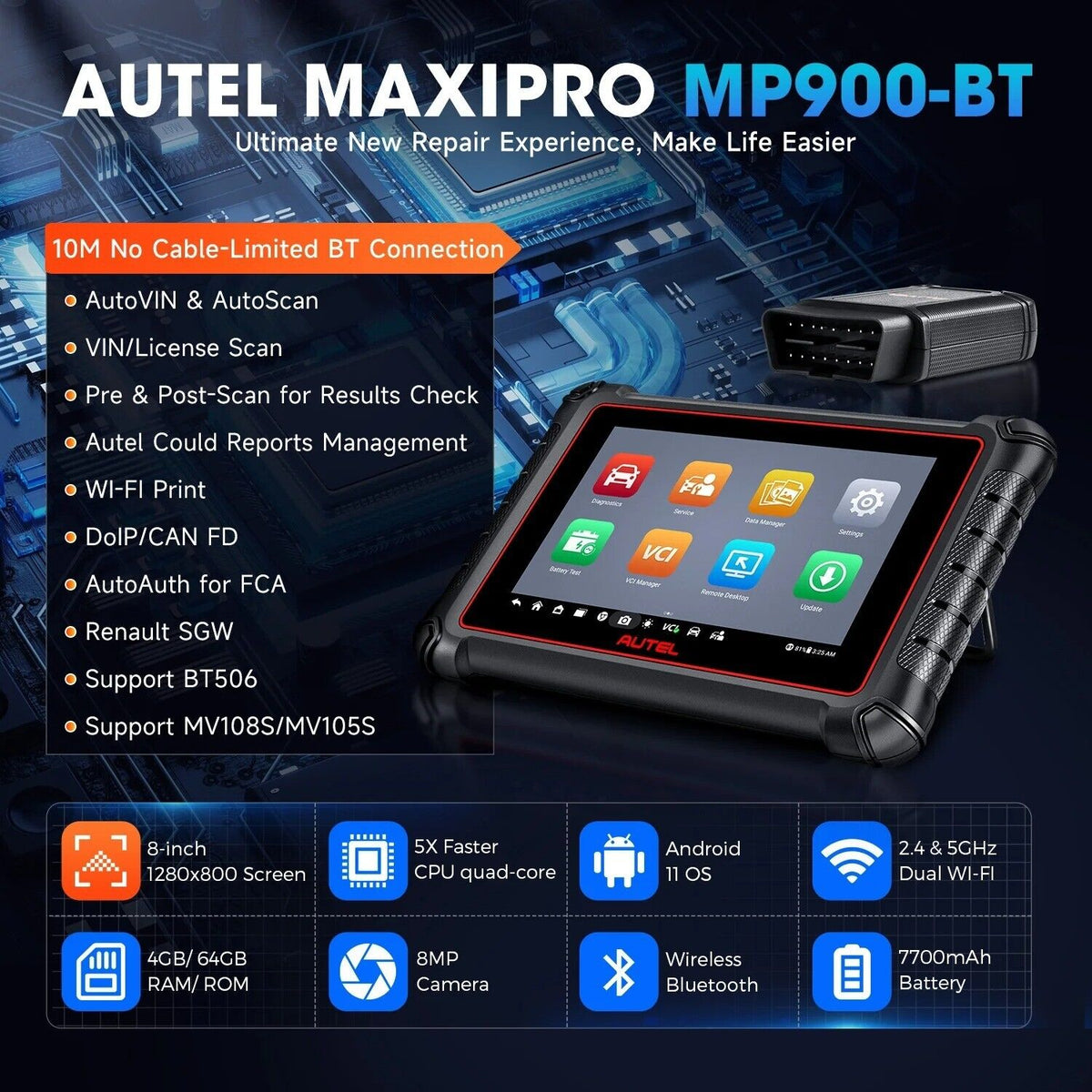 Autel MaxiPRO MP900BT/MP900Z-BT  DoIP/CAN FD Automotive Full System
