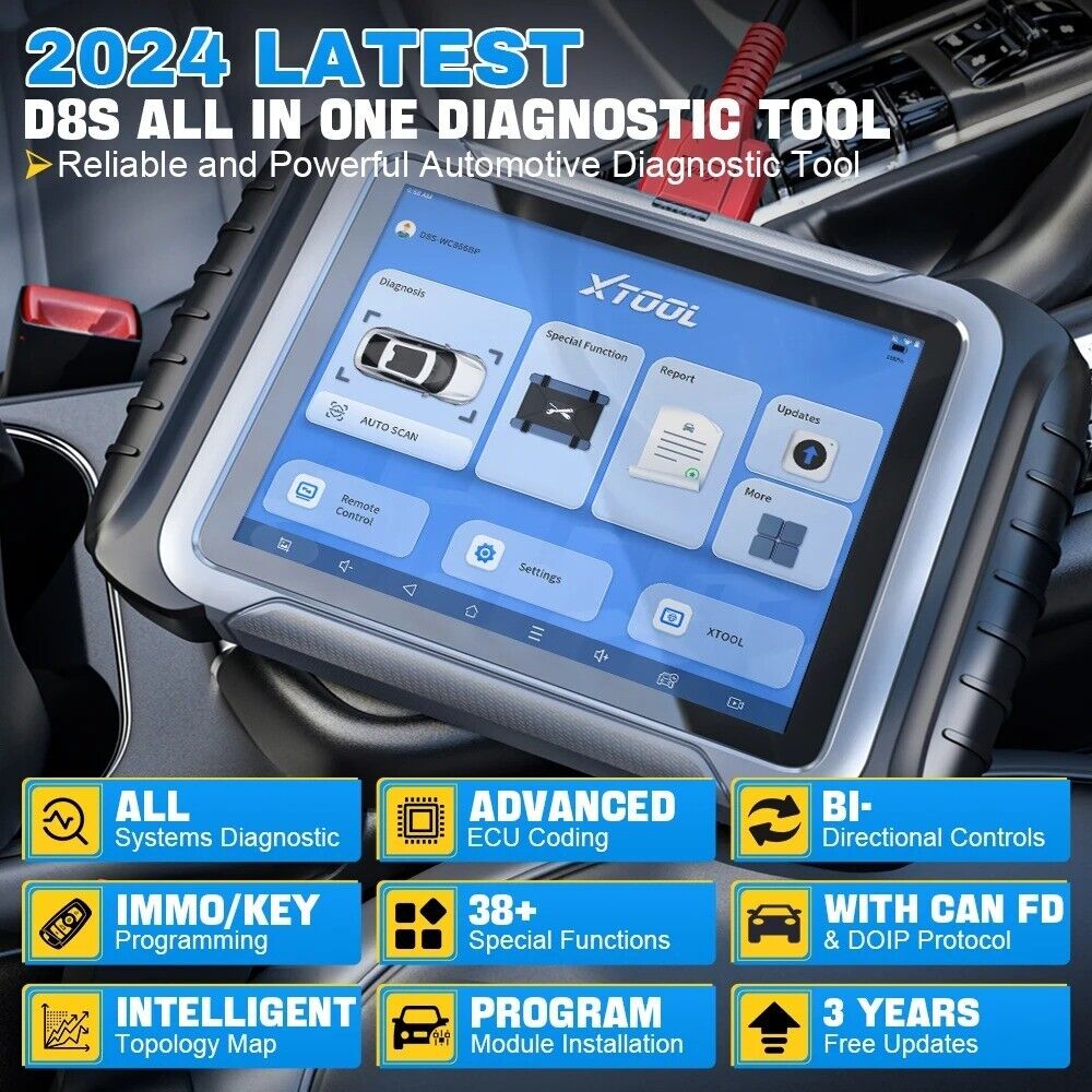 XTOOL D8S Car Diagnostic Scanner Automotive Scanner ECU Coding Key Pro ...