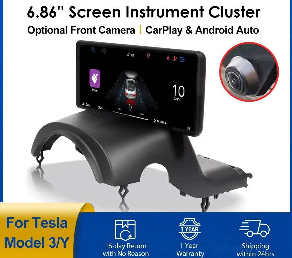 6.86inch CarPlay Android Auto Model Y 3 Instrument Cluster Display Front Camera Main image