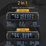 Newest 2 in 1 Car HUD GPS Speedometer + TPMS Tyre Pressure Monitoring System