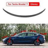 Real Carbon Fiber Trunk Wing Spoiler For Tesla Mode Y Model 3 2017-2024 Real Car