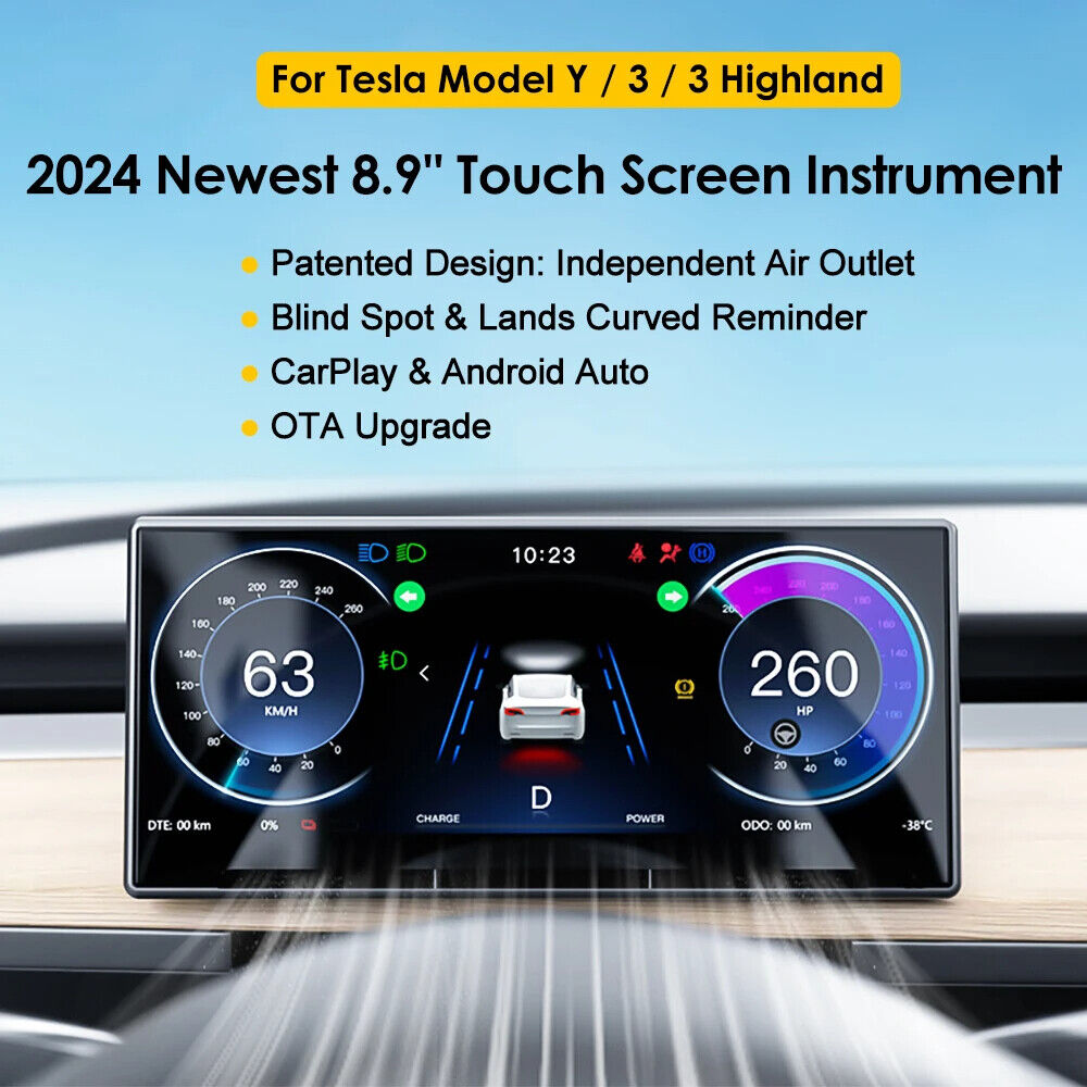 Model 3/Y 9 inch Touch Screen with Airflow Carplay/Android Auto for Tesla Model3 Secondary image