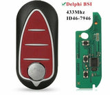 Fits Alfa Romeo 433Mhz ID46-7946 Complete Transponder Remote Key Fob